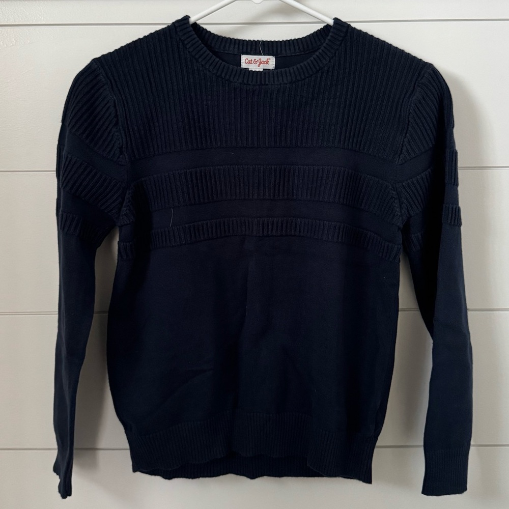 Cat & Jack Kids Navy Crewneck Sweater, L (10/12)
